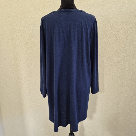 Chico's Deep Blue Size 3 Long Sleeve V-Neck Top - Picture 5 of 10